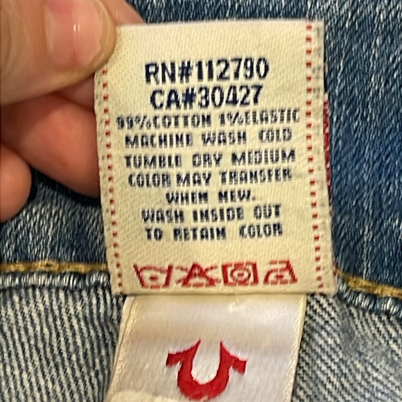 True Religion Sammy Big T Jeans Women’s 27 LIGHT Wash Contrast Stitching Y2K - Picture 7 of 16